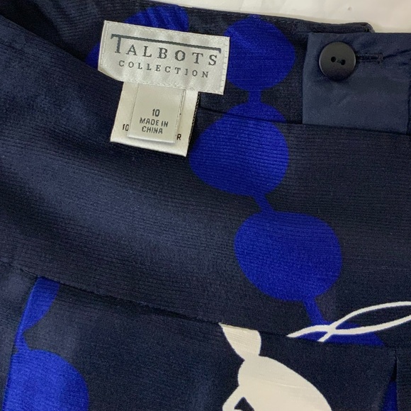 Talbots Navy Blue Silk A-Line Skirt NWOT - Picture 4 of 9